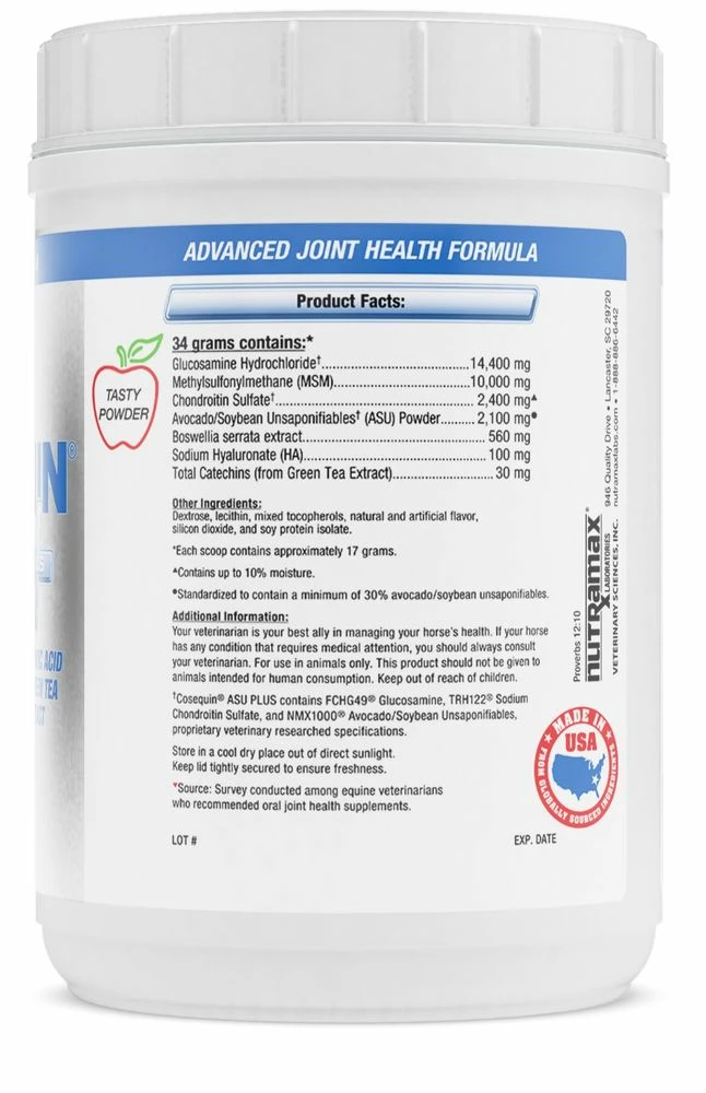 Nutramax Cosequin ASU Joint Health Supplement For Horses, 1050 Grams 2 Nutramax Cosequin ASU Joint Health Supplement For Horses, 1050 Grams - Image 2