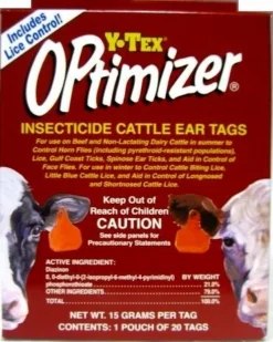 Optimizer Insecticide Cattle Ear Tags 20pk